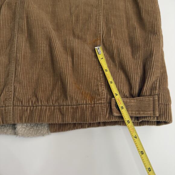 Vtg Gap Mens Brown Corduroy Sherpa Lined Quilted Trucker Jacket Small runs large - Picture 6 of 11
